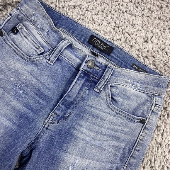 Judy Blue Shredding Up My Life Relaxed Fit Jeans Size 26 Distressed Destroyed - Picture 1 of 16